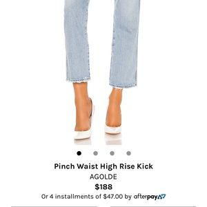 NWOT- AGOLDE Pinch Waist High Rise Kick